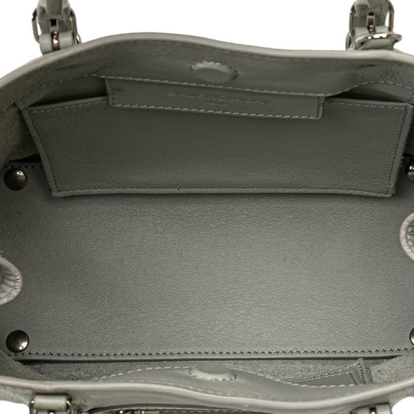 Pre-owned Balenciaga Mini Leather Papier A4 Satchel Gray