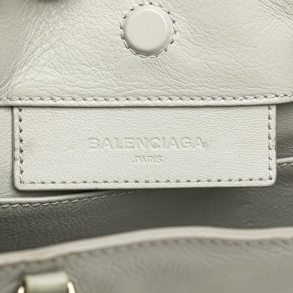 Pre-owned Balenciaga Mini Leather Papier A4 Satchel Gray
