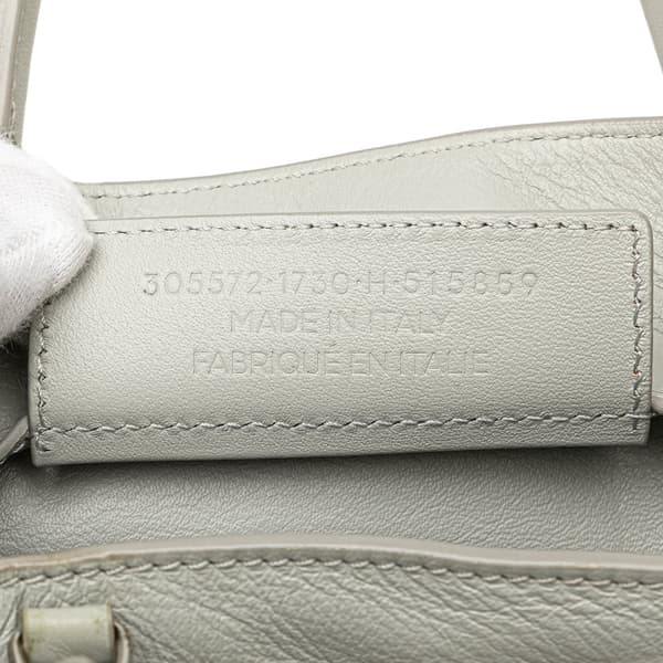 Pre-owned Balenciaga Mini Leather Papier A4 Satchel Gray