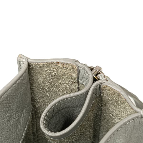 Pre-owned Balenciaga Mini Leather Papier A4 Satchel Gray
