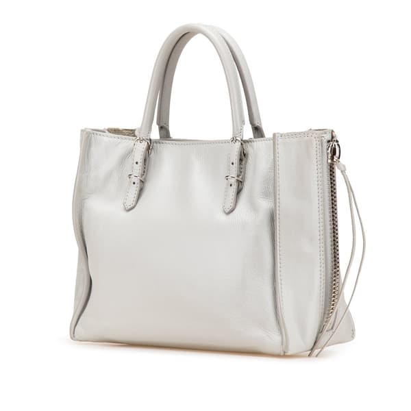 Pre-owned Balenciaga Mini Leather Papier A4 Satchel Gray