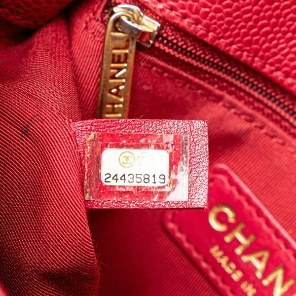 Pre-owned Chanel Mini Quilted Caviar Carry Around Flap Red