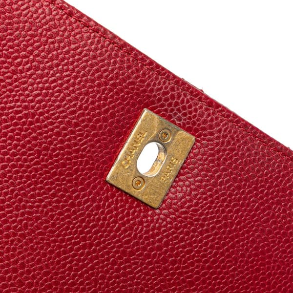 Pre-owned Chanel Mini Quilted Caviar Carry Around Flap Red
