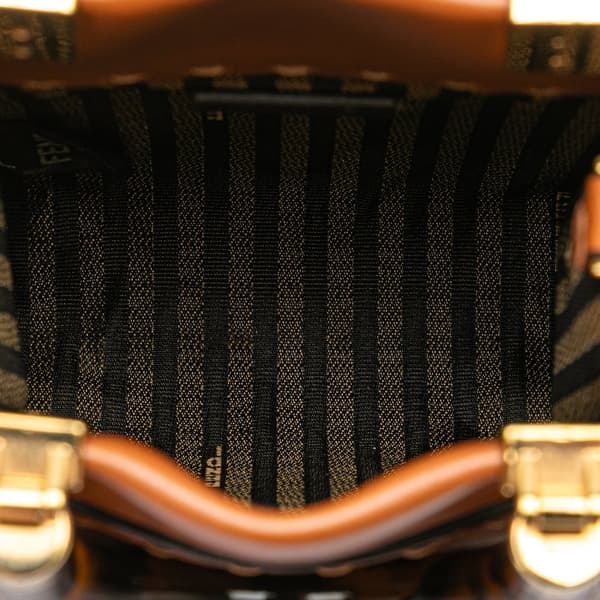 Pre-owned Fendi Mini Leather Sunshine Shopper Tote Brown