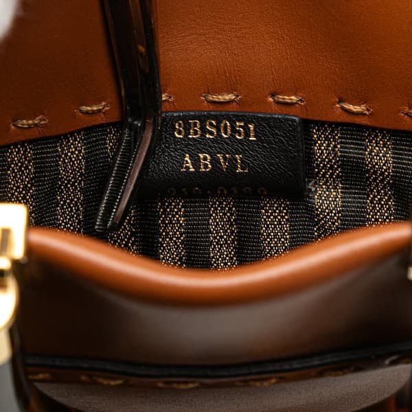 Pre-owned Fendi Mini Leather Sunshine Shopper Tote Brown