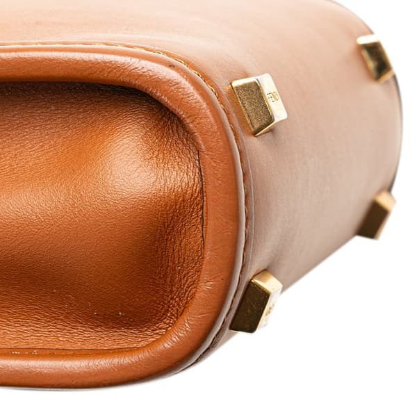 Pre-owned Fendi Mini Leather Sunshine Shopper Tote Brown
