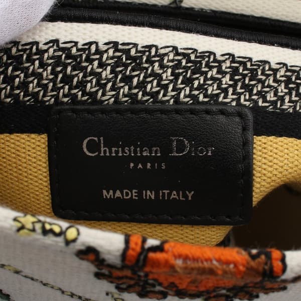Pre-owned Dior Medium Embroidered Canvas Pixel Zodiac Lady D Lite White