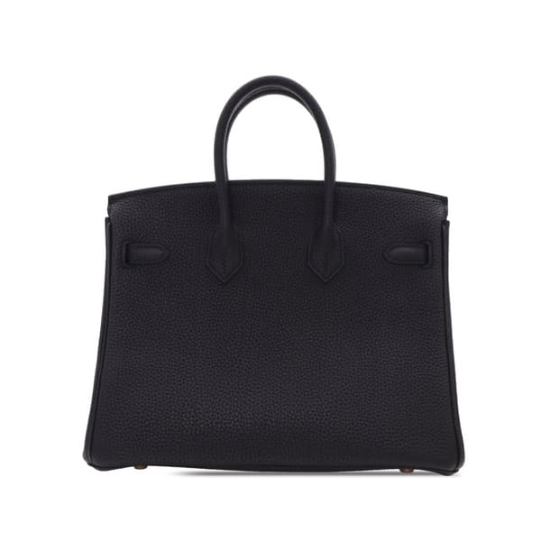 Pre-owned Hermès Togo Birkin Retourne 25 Black