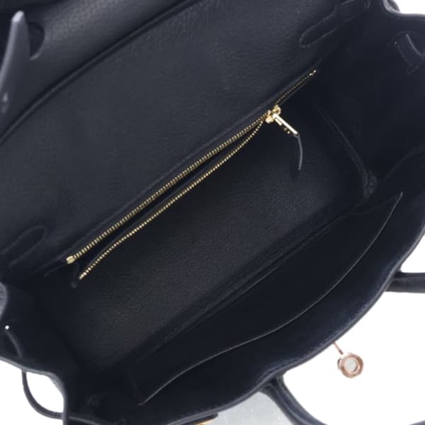 Pre-owned Hermès Togo Birkin Retourne 25 Black