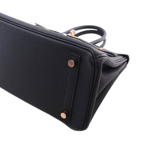 Pre-owned Hermès Togo Birkin Retourne 25 Black