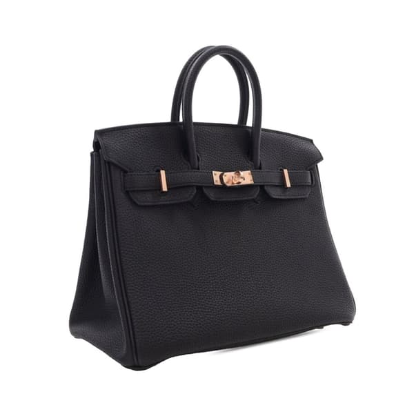 Pre-owned Hermès Togo Birkin Retourne 25 Black