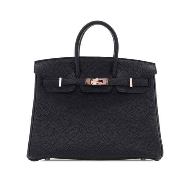 Pre-owned Hermès Togo Birkin Retourne 25 Black