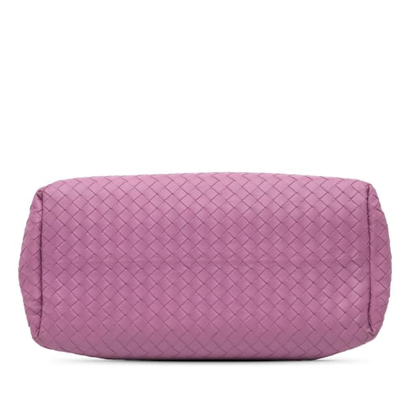 Pre-owned Bottega Veneta Small Nappa Intrecciato Roma Satchel Purple