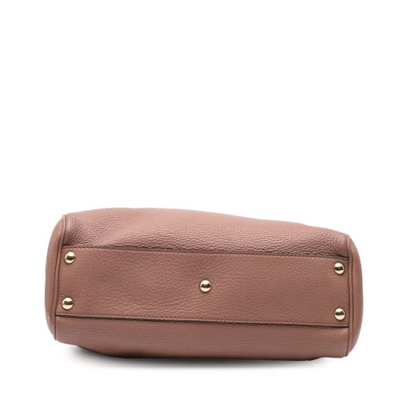 Pre-owned Gucci Small Calfskin Bamboo Shopper Satchel Pink