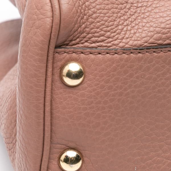 Pre-owned Gucci Small Calfskin Bamboo Shopper Satchel Pink
