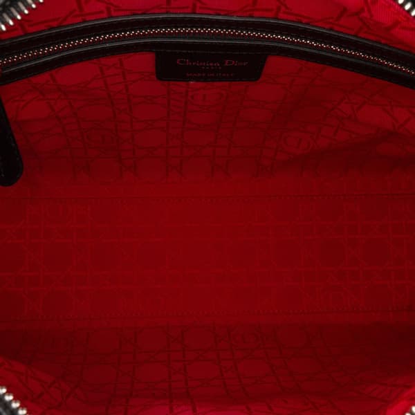 Pre-owned Dior Large Lambskin Cannage Lady Dior Black