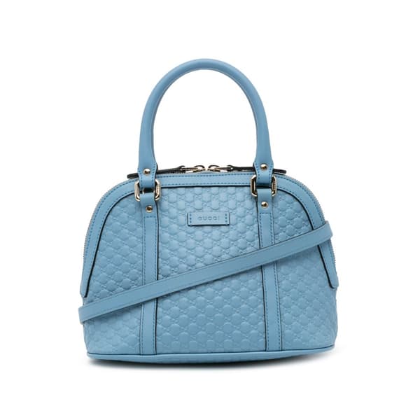 Pre-owned Gucci Mini Microguccissima Dome Satchel Blue
