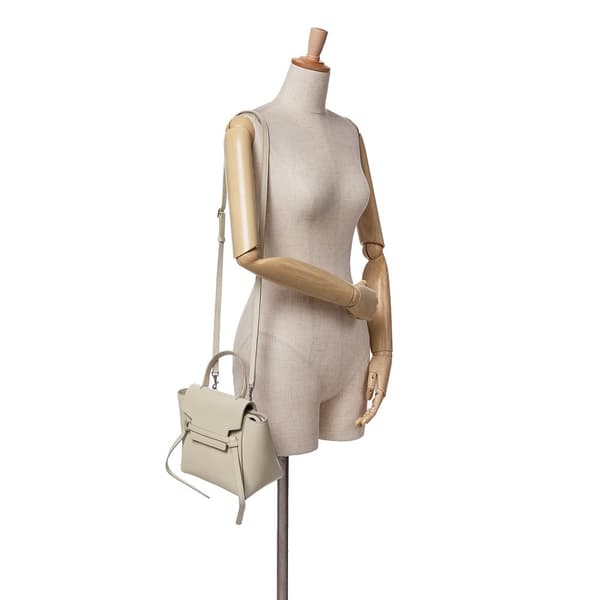 Pre-owned Celine Nano Grained Calfskin Belt Bag Gray