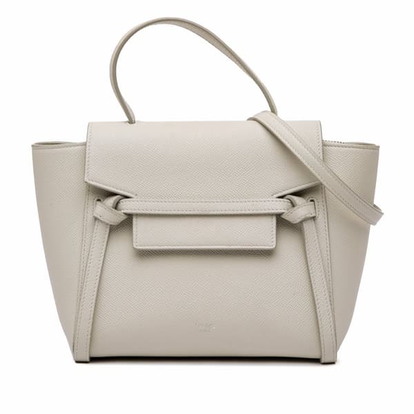 Pre-owned Celine Nano Grained Calfskin Belt Bag Gray