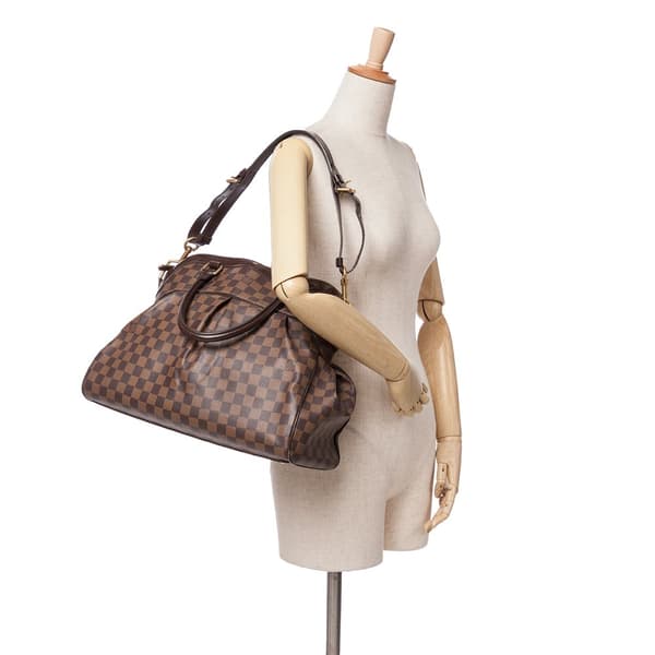 Pre-owned Louis Vuitton Damier Ebene Trevi GM Brown