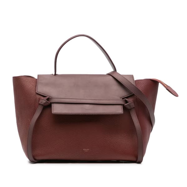 Pre-owned Celine Mini Grained Calfskin Belt Bag Red