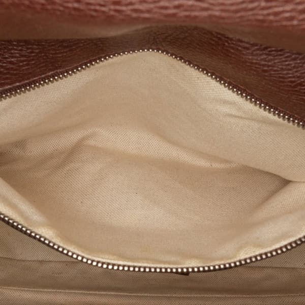 Pre-owned Gucci Large GG Canvas Bamboo Satchel Brown