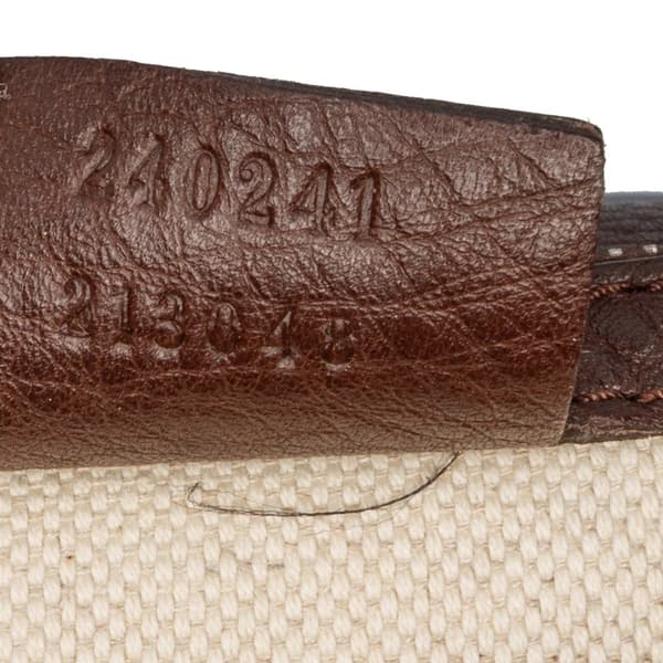 Pre-owned Gucci Large GG Canvas Bamboo Satchel Brown