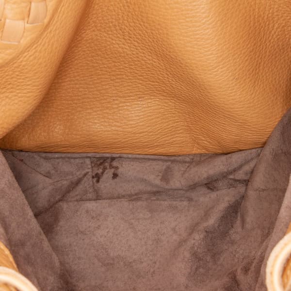 Pre-owned Bottega Veneta Intrecciato Trimmed Leather Handbag Brown