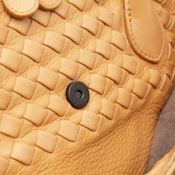 Pre-owned Bottega Veneta Intrecciato Trimmed Leather Handbag Brown