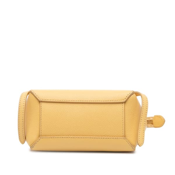 Pre-owned Celine Pico Grained Calfskin Belt Bag Yellow