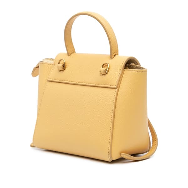 Pre-owned Celine Pico Grained Calfskin Belt Bag Yellow
