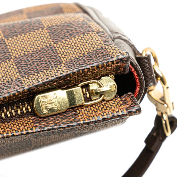 Pre-owned Louis Vuitton Damier Ebene Trousse Pochette Brown
