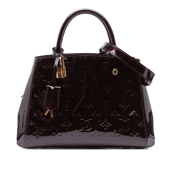 Pre-owned Louis Vuitton Monogram Vernis Montaigne BB Purple
