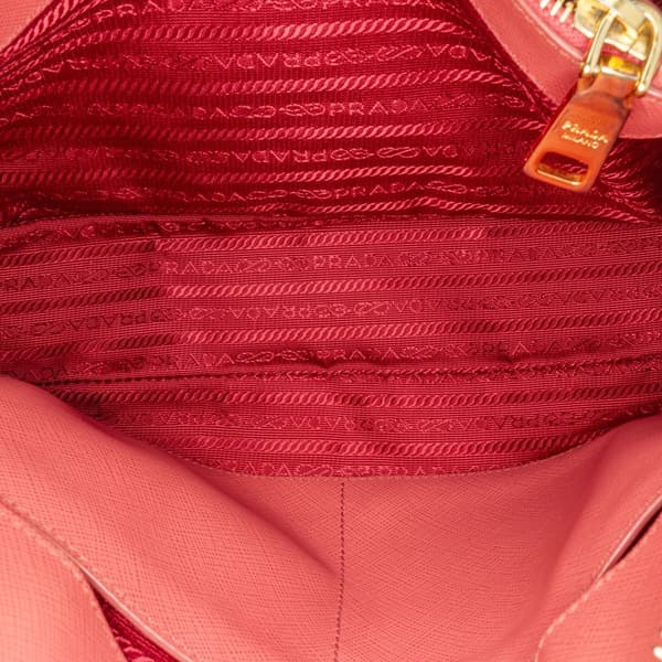 Pre-owned Prada Medium Saffiano Lux Open Promenade Satchel Pink