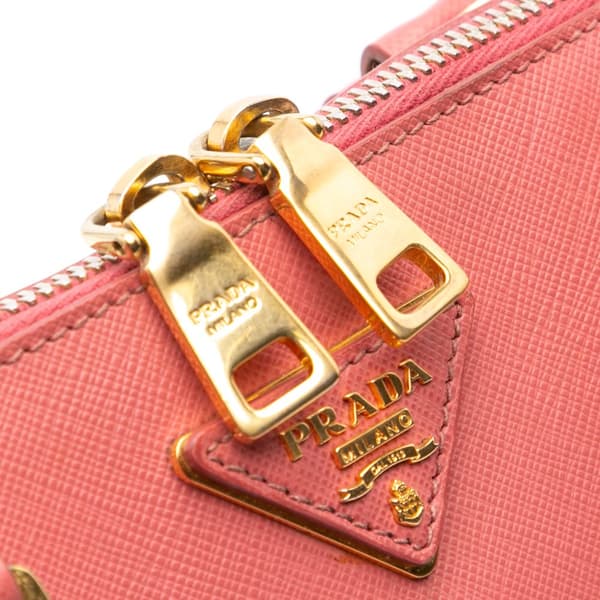 Pre-owned Prada Medium Saffiano Lux Open Promenade Satchel Pink