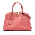 Miniatyrbilde 1 av 10: Pre-owned Prada Medium Saffiano Lux Open Promenade Satchel Pink