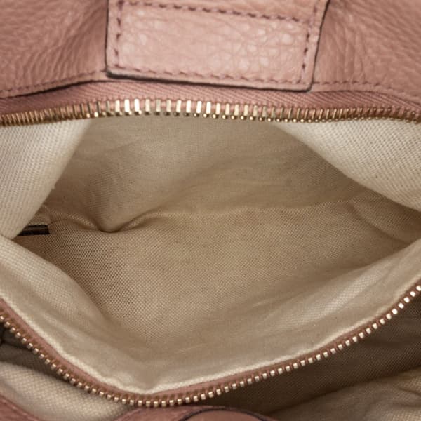 Pre-owned Gucci Small Calfskin Bamboo Shopper Satchel Pink