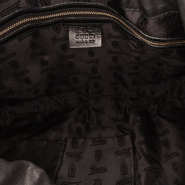 Pre-owned Gucci Large Patent Hysteria Satchel Black