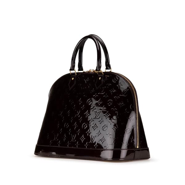 Pre-owned Louis Vuitton Monogram Vernis Alma GM Purple