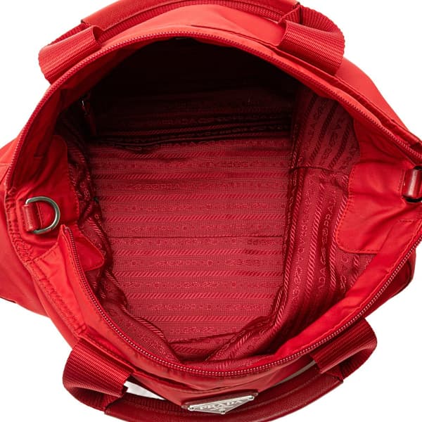 Pre-owned Prada Tessuto Satchel Red