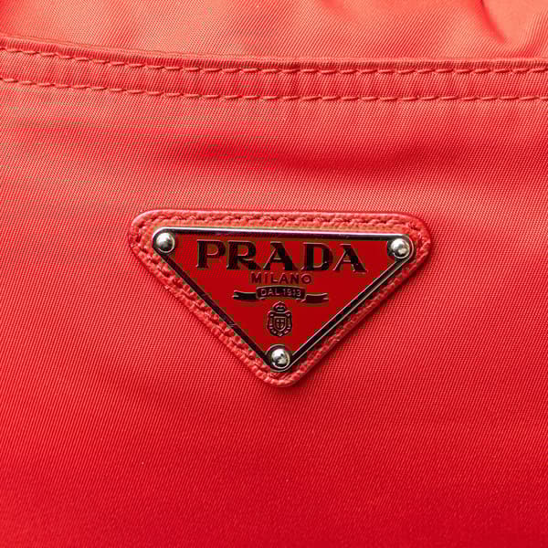 Pre-owned Prada Tessuto Satchel Red