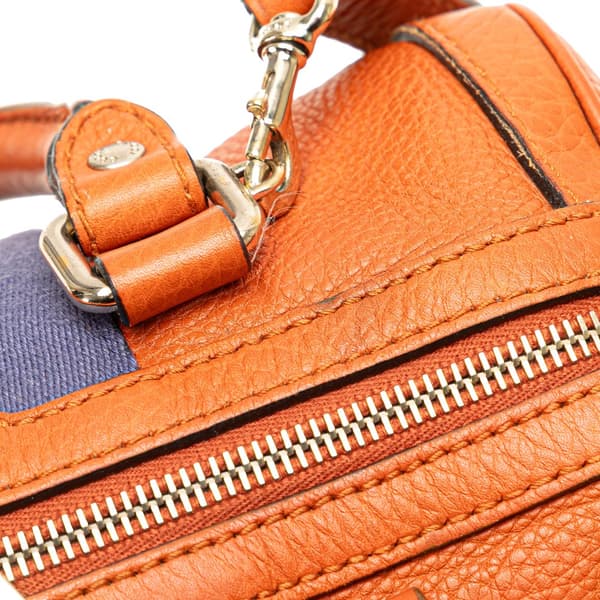 Pre-owned Gucci Small Leather Web Joy Boston Bag Orange