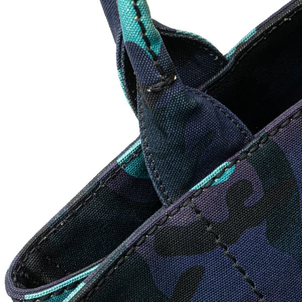 Pre-owned Prada Canvas Camouflage Canapa Logo Satchel Blue
