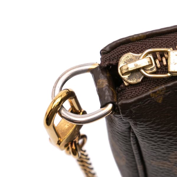 Pre-owned Louis Vuitton Monogram Mini Pochette Accessoires Brown
