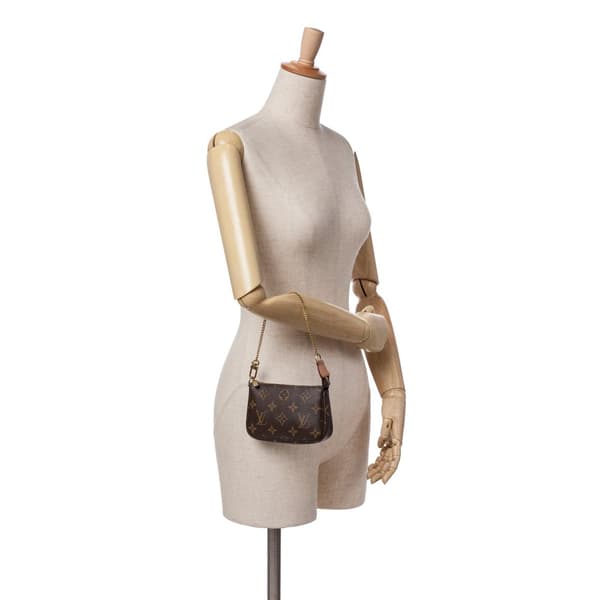 Pre-owned Louis Vuitton Monogram Mini Pochette Accessoires Brown