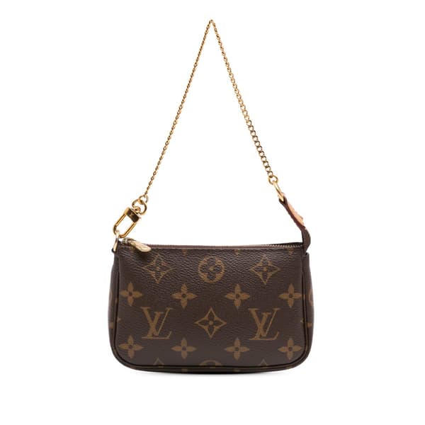 Pre-owned Louis Vuitton Monogram Mini Pochette Accessoires Brown