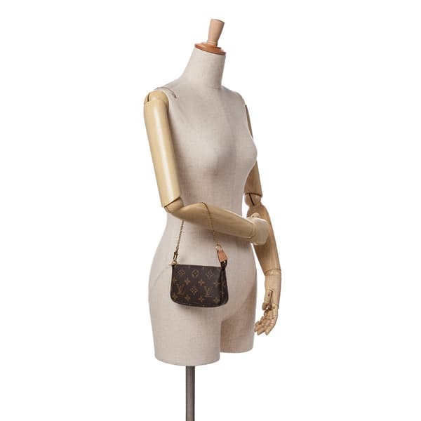 Pre-owned Louis Vuitton Monogram Mini Pochette Accessoires Brown