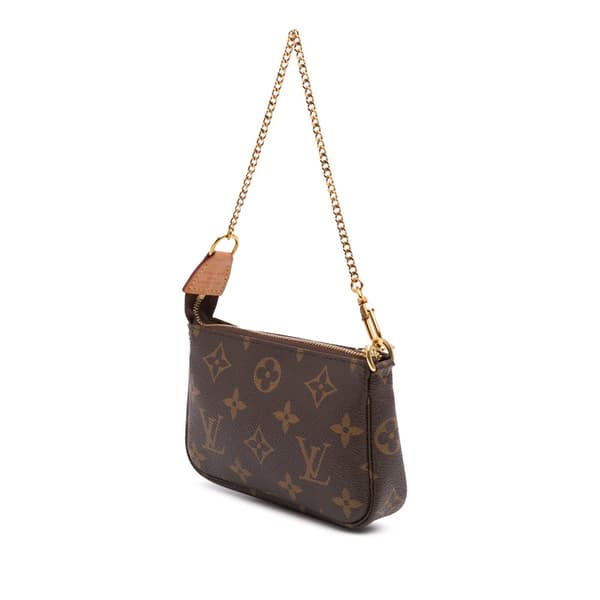 Pre-owned Louis Vuitton Monogram Mini Pochette Accessoires Brown