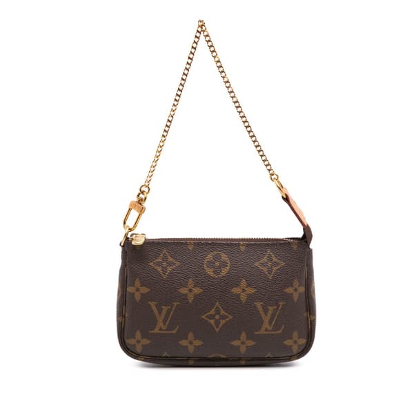 Pre-owned Louis Vuitton Monogram Mini Pochette Accessoires Brown