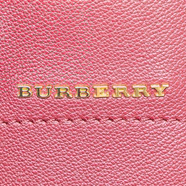 Pre-owned Burberry Grainy Calfskin Milton Satchel Red